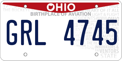 OH license plate GRL4745