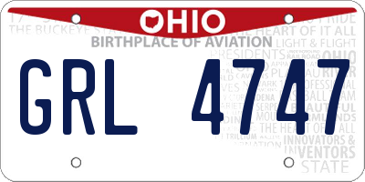 OH license plate GRL4747