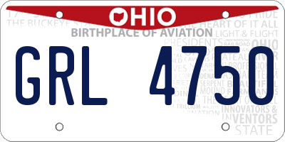 OH license plate GRL4750