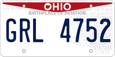 OH license plate GRL4752