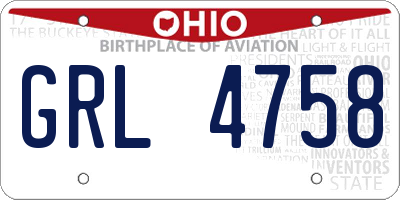 OH license plate GRL4758