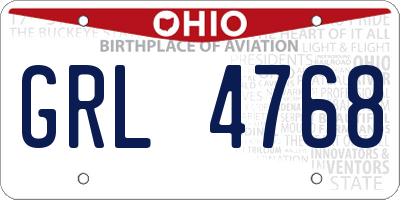 OH license plate GRL4768