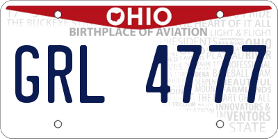 OH license plate GRL4777