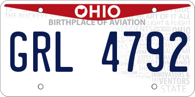 OH license plate GRL4792