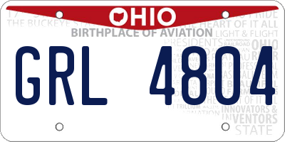 OH license plate GRL4804