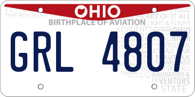 OH license plate GRL4807