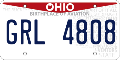 OH license plate GRL4808