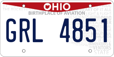 OH license plate GRL4851