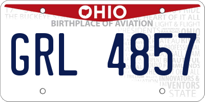 OH license plate GRL4857
