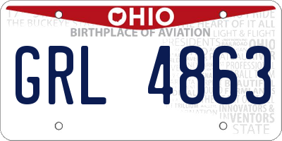 OH license plate GRL4863