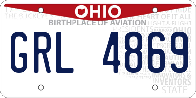 OH license plate GRL4869