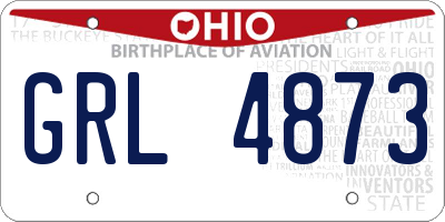 OH license plate GRL4873