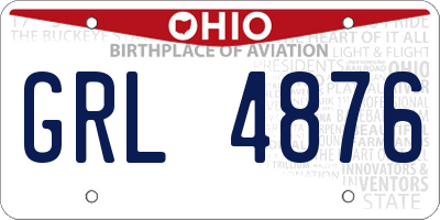 OH license plate GRL4876