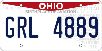 OH license plate GRL4889