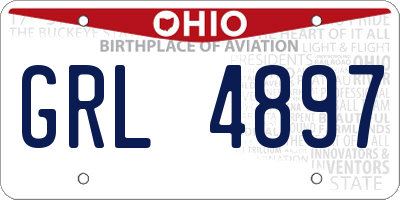 OH license plate GRL4897