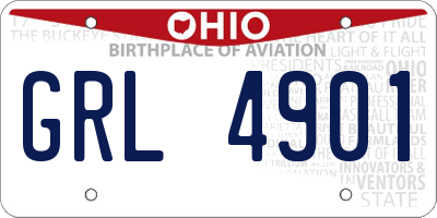 OH license plate GRL4901