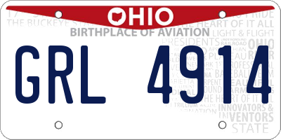 OH license plate GRL4914