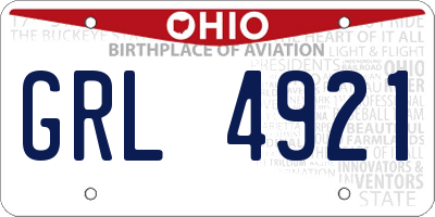 OH license plate GRL4921