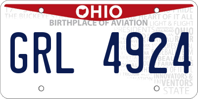 OH license plate GRL4924