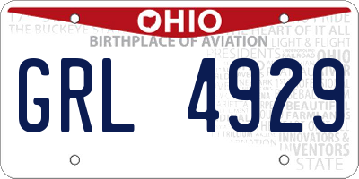 OH license plate GRL4929