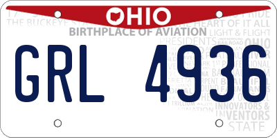 OH license plate GRL4936