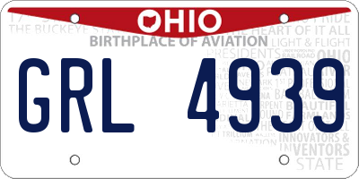 OH license plate GRL4939