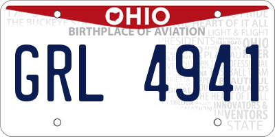 OH license plate GRL4941