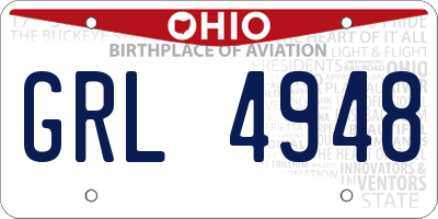 OH license plate GRL4948