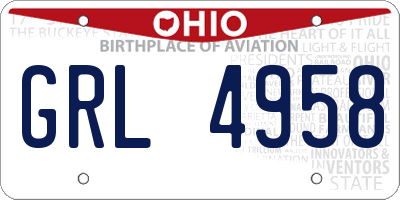 OH license plate GRL4958