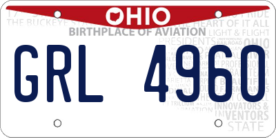 OH license plate GRL4960