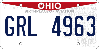 OH license plate GRL4963