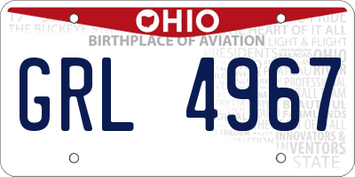 OH license plate GRL4967