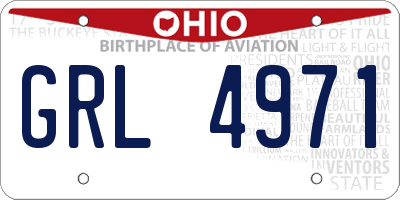 OH license plate GRL4971