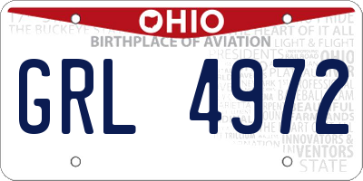 OH license plate GRL4972