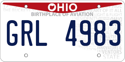 OH license plate GRL4983