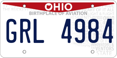 OH license plate GRL4984