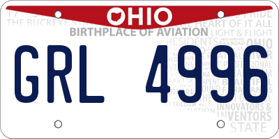 OH license plate GRL4996
