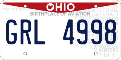 OH license plate GRL4998