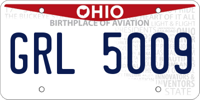 OH license plate GRL5009
