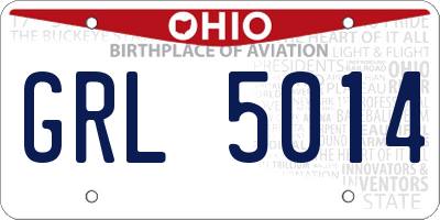 OH license plate GRL5014