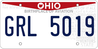 OH license plate GRL5019