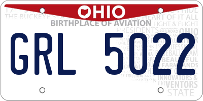 OH license plate GRL5022