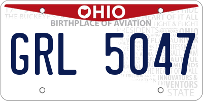 OH license plate GRL5047