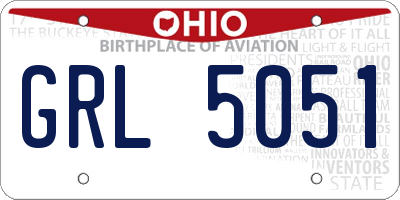 OH license plate GRL5051