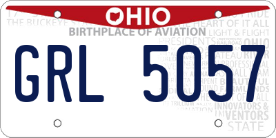 OH license plate GRL5057