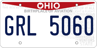 OH license plate GRL5060
