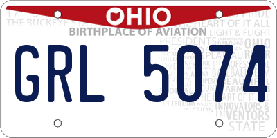 OH license plate GRL5074