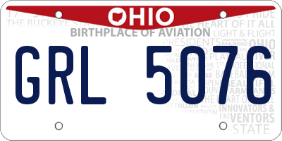 OH license plate GRL5076