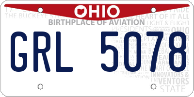 OH license plate GRL5078