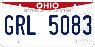 OH license plate GRL5083